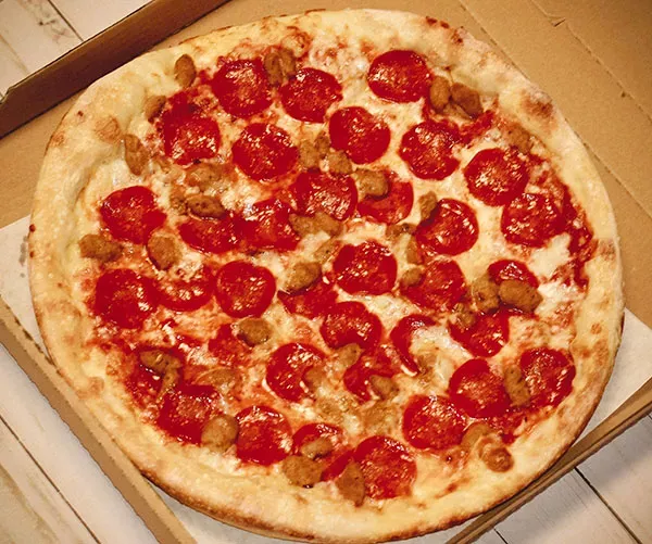 a pepperoni pizza